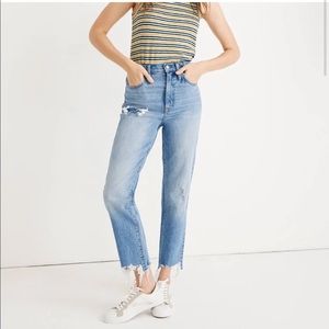 Madewell Distressed Classic Straight Blue Jeans, Size 27